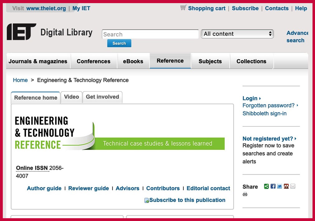 Steve Chan Reviewer for IET Engineering & Technology Reference (ETR)