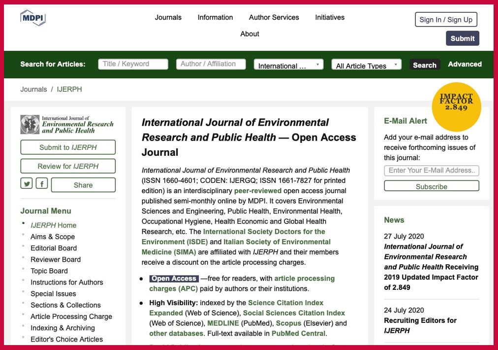 Steve Chan Reviewer for MDPI International Journal of Environmental Research and Public Health (IJERPH)